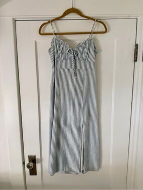 Lucky Brand Blue and White Striped Maxi Dress